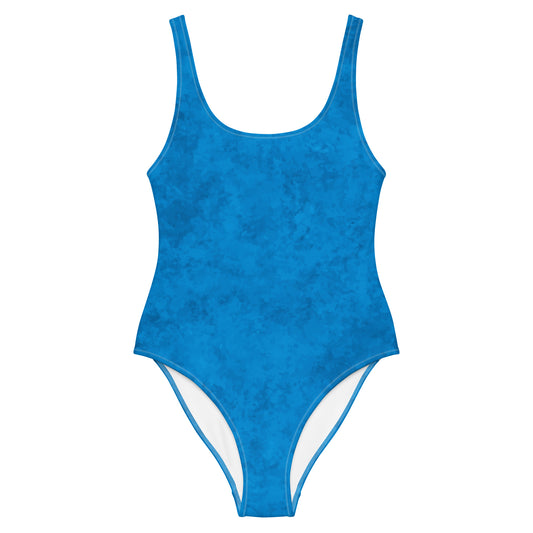 Electric Nights, Sunny Blue, Grunge Style One-Piece Swimsuit