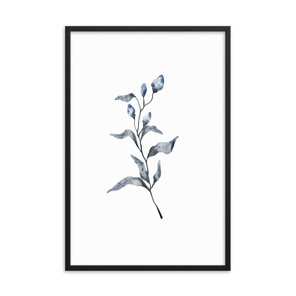 Blue Watercolor, Modern Farmhouse Style, Botanical #5 Fine Art Print