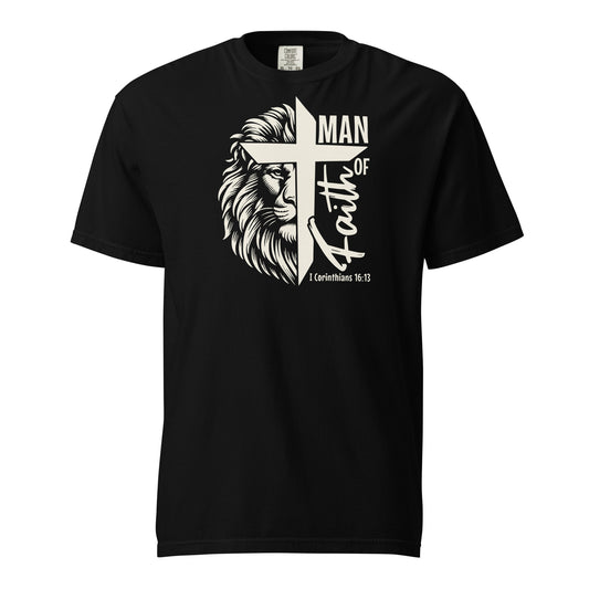 Man of Faith 1 Corinthians Bible Verse, Religious, Garment-dyed Men's Heavyweight T-shirt