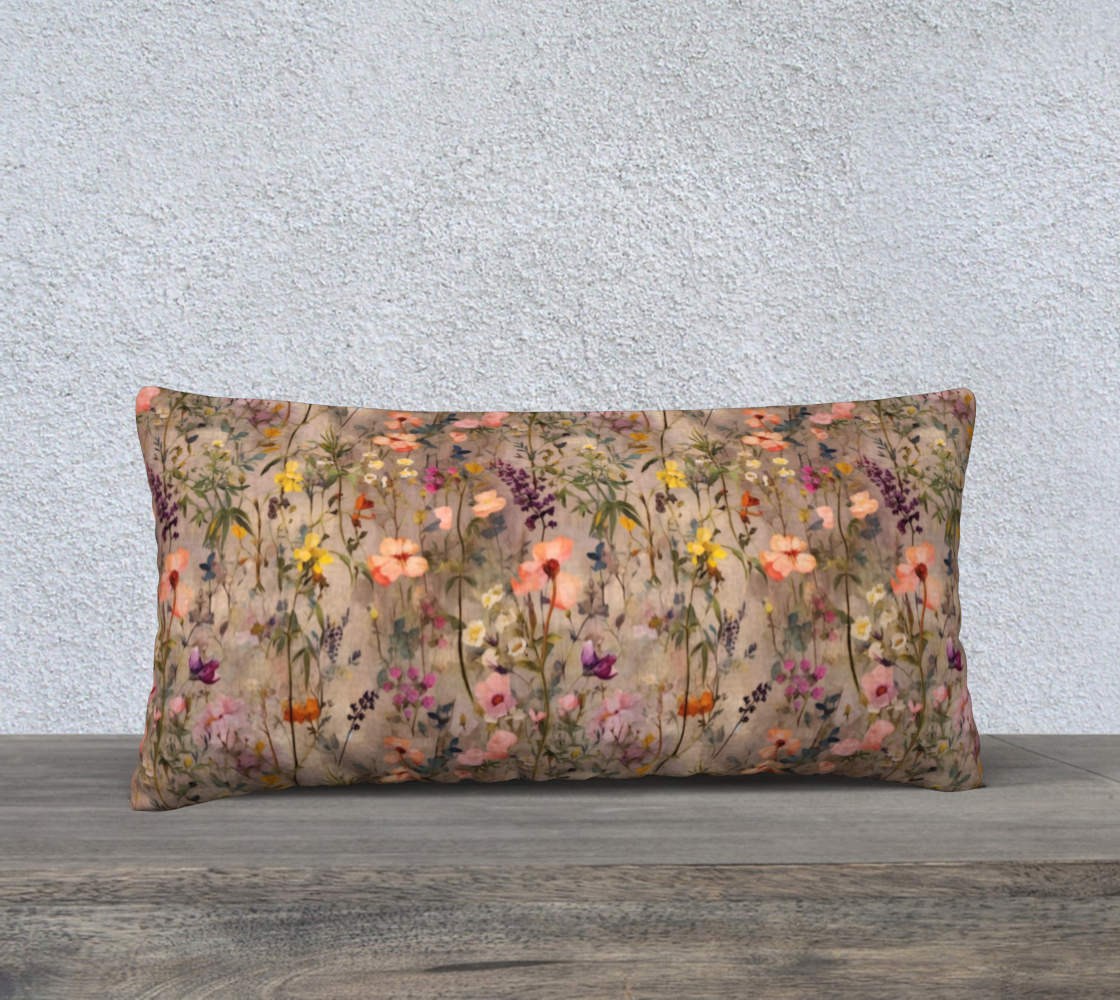 Rustic Wildflowers 24x12 Pillow Case