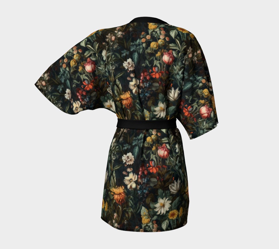 Noir Garden Kimono Robe