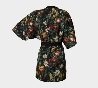 Noir Garden Kimono Robe