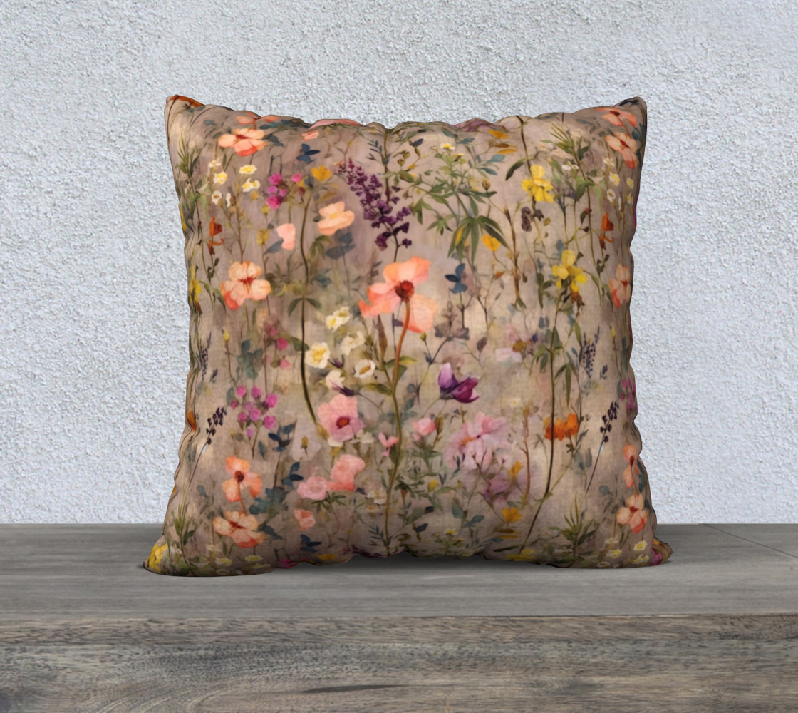 Rustic Wildflowers 22x22 Pillow Case