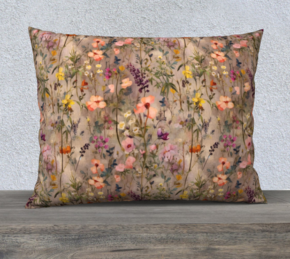 Rustic Wildflowers 26x20 Pillow Case