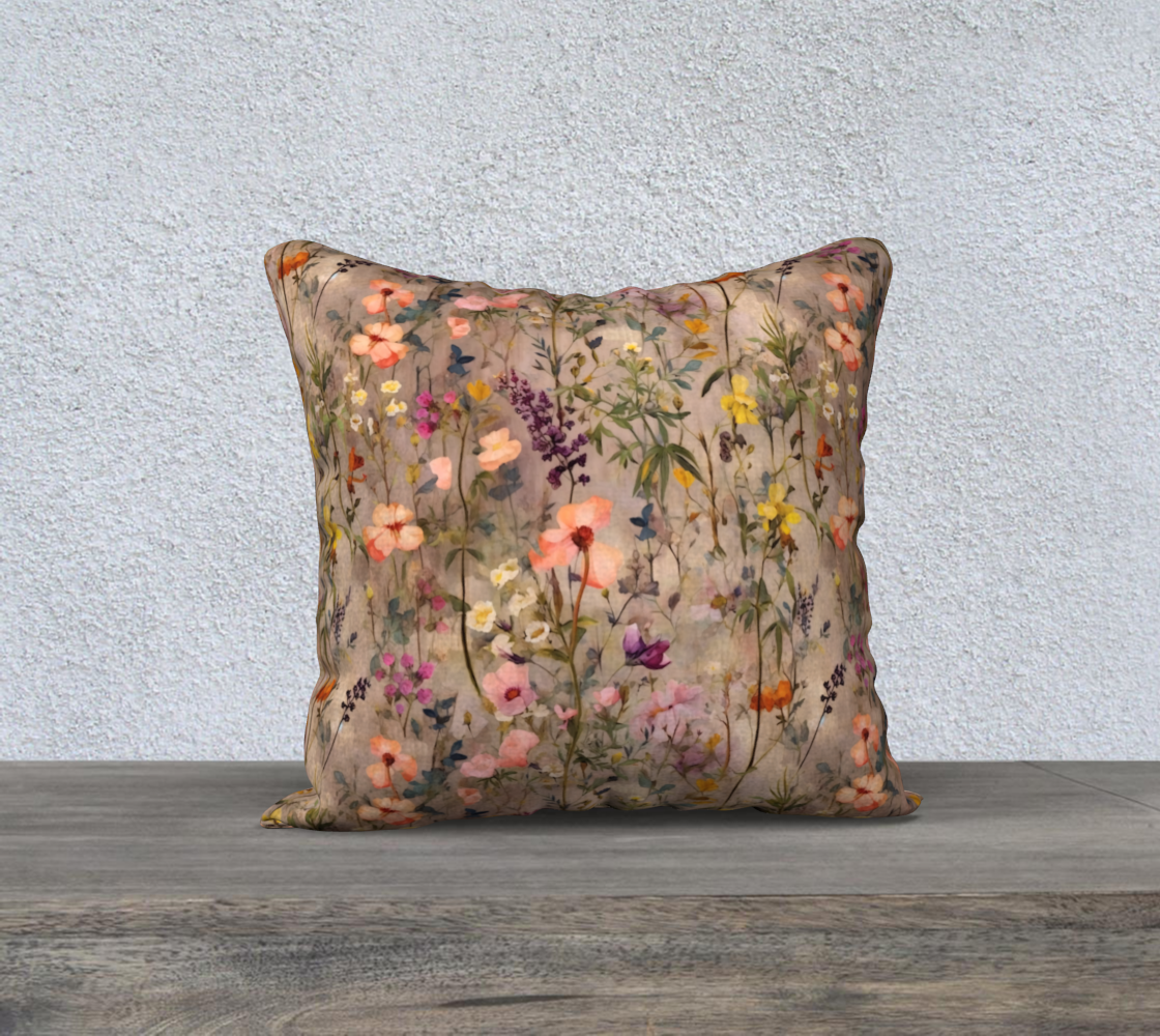 Rustic Wildflowers 18x18 Pillow Case