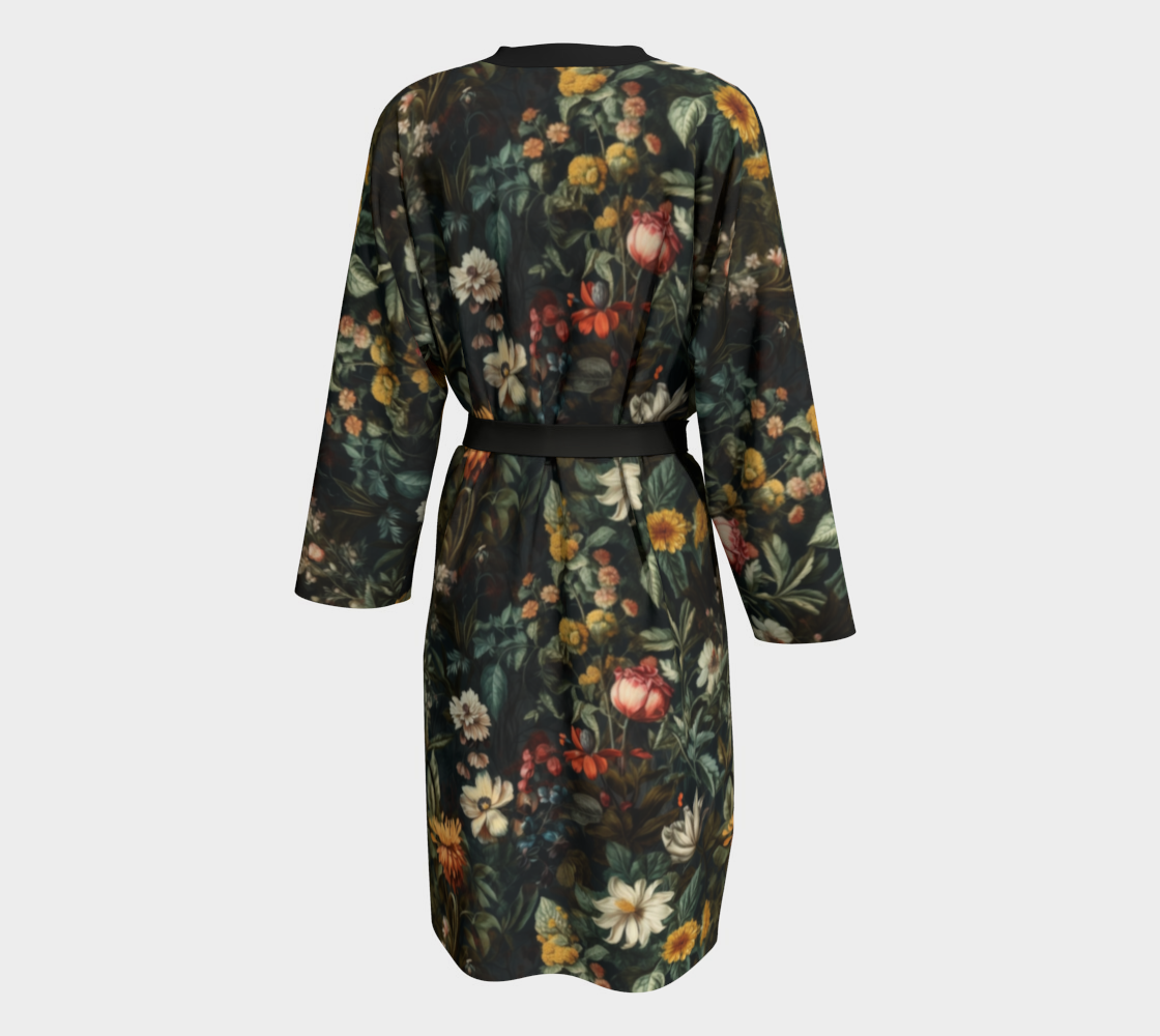 Noir Garden Robe, Silky Knit, Chiffon, Peachskin Jersey, or Silk Twill Peignoir